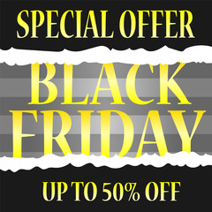 Black friday sale banner, design for advertising, black friday sale banner, vector	