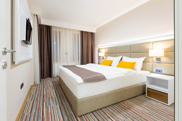 Interior of a luxury hotel bedroom