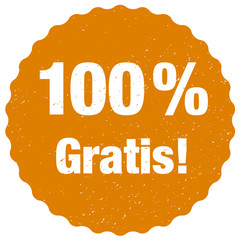 100 % Gratis! Sticker - Vektor - orange 