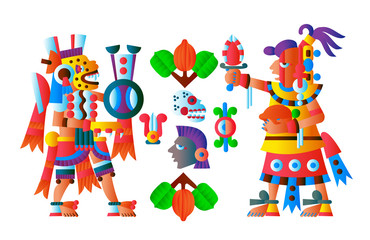 Vector illustration aztec cacao pattern for chocolate package design.