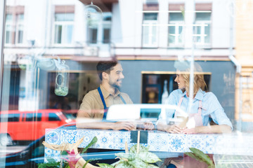 young workers drinking coffee