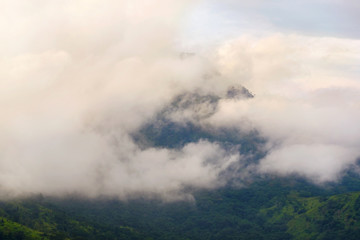 Fototapeta premium Mountain and mist / View of mountain and mist.
