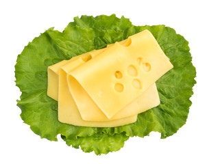 Sliced Maasdam Cheese Isolated