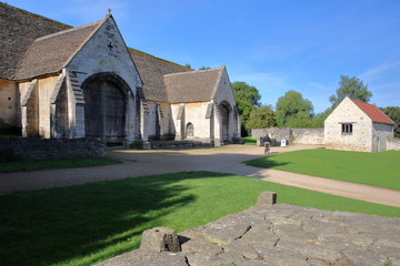 Fototapeta na wymiar Exterior view of the historic Tithe Barn, a medieval monastic stone barn, Bradford on Avon, UK