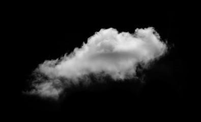 White cloud isolated black background