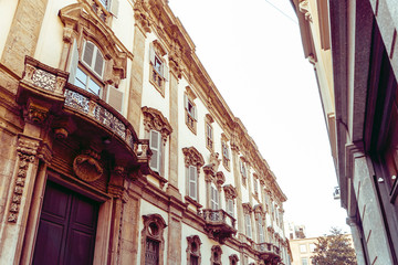 Traditional antique city building in Milan