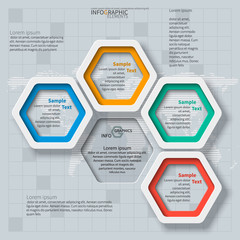 Abstract 3D Paper Infographics