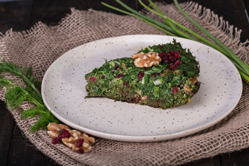 Persian Mixed herbs frittata with barberry and walnut Kuku and Zereshk