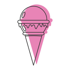 Delicious ice cream doodle icon vector illustration for design and web isolated on white