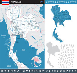 Thailand - infographic map and flag illustration