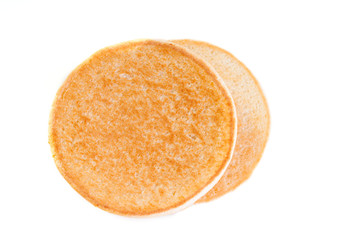 Pancakes on white background