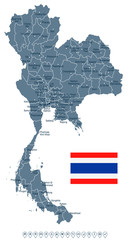 Thailand - map and flag illustration