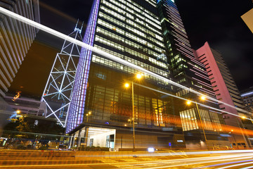 Night view in Central of Hong Kong.