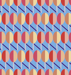 Autumny forest seamless pattern background. Vector illustration of coloured trees with shadows.