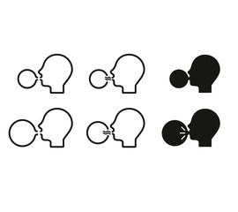 Icon vector of inflation the Ball, solid illustration for operating instructions blown items, pictogram isolated.