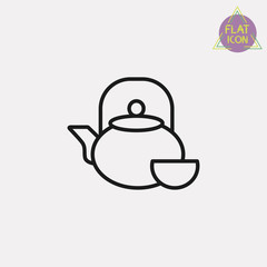 herb tea line icon