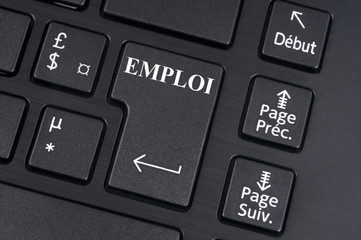 Touche emploi sur un clavier d'ordinateur 