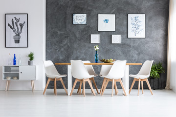 Designed bright dining room