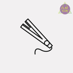 hair iron line icon