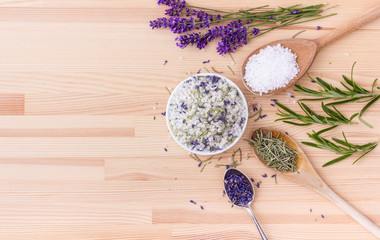 herbal salt / Herb salt of rosemary and lavender blossoms 