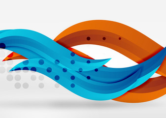 Vector colorful wave lines in white and grey 3d space