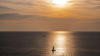 Sun set scenery at Phromthep cape, Phuket