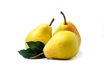 Yellow pear isolated on white background
