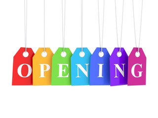 Opening word on colorful hanging etiquette