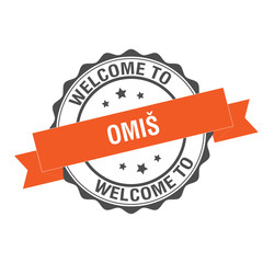 Obraz premium Welcome to Omis stamp illustration