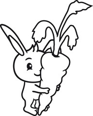 riesige möhre karotte hase kaninchen hunger lecker essen koch schürze süß niedlich