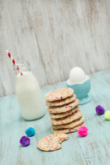 Confetti Cookies with Egg and Milk and Decorative Balls