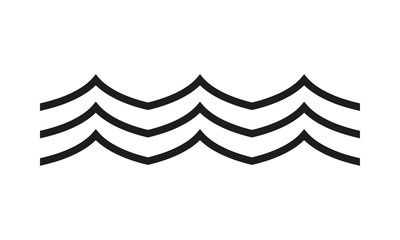 Wave icon. Line water sign. Vector illustration.