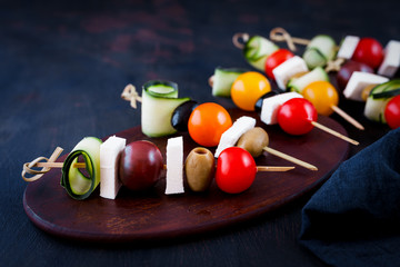 Canapes With Vegetable And Cheese