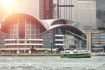 Hong Kong Convention and Exhibition Center and Star Ferry.