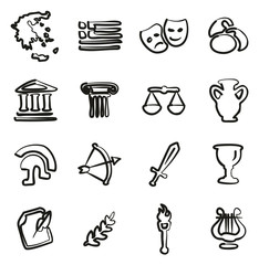 Greece Icons Freehand 