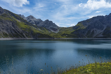 peaceful lake in the austrian alps
