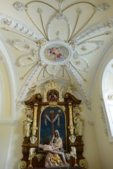 Innenansicht der Klosterkirche- Abtei Marienberg Benediktinerkloster in Vinschgau Südtirol, Italien 