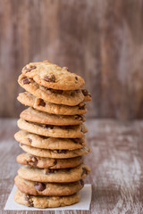 Tall Stack of Chocolate Chip Cookies