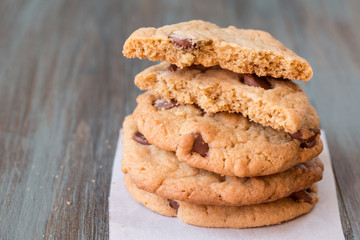 Close Up Chocolate Chip Cookies Dessert