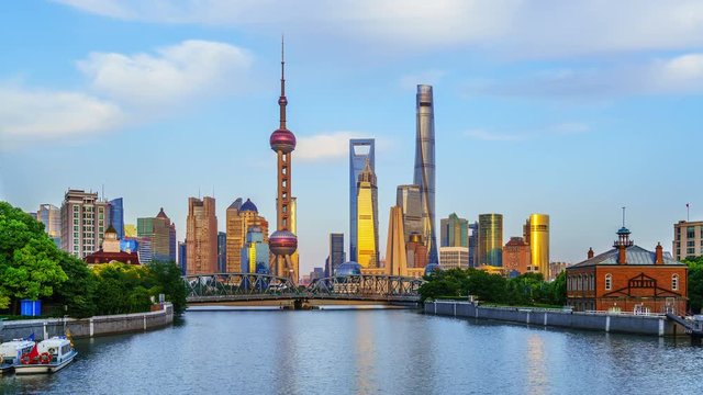 4K (4096x2304) : Shanghai Skyline,China.
