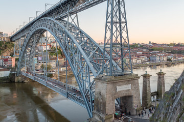 Fototapeta premium Oporto D. Luis Bridge over the Douro River.