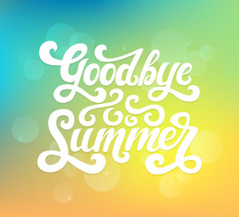 Vector illustration of Goodbye Summer text. Goodbye summer lettering vector. 