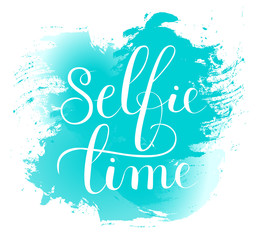 Selfie Time lettering vector poster