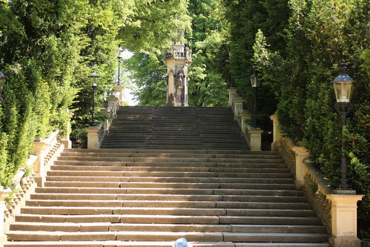 Treppe im Park Freiberg/ Sachsen