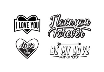Badges for Valentine's Day in vintage style. Vector illustration.