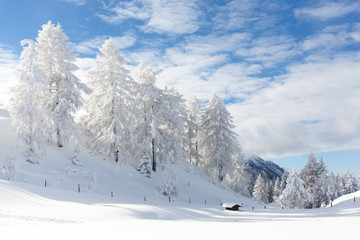 Amazing winter scenery in Austrian Alps