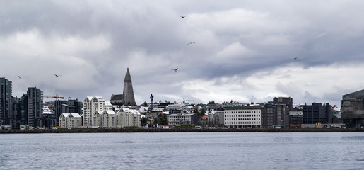 Reykjavik City View from Sea