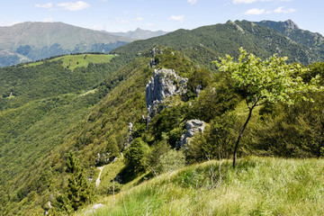 Denti della vecchia mountain over Lugano on Switzerland