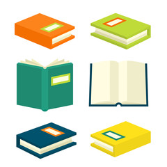 Book isometric signs and symbols