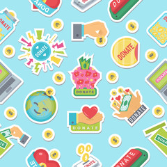 Donate buttons pattern. Help icon donation